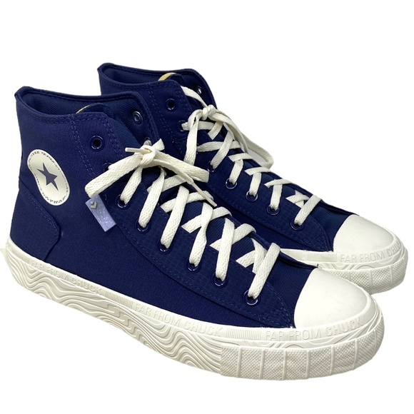 Converse Chuck Taylor High Canvas Navy White Sneakers Skate Men's Custom A04529C - Picture 2 of 9